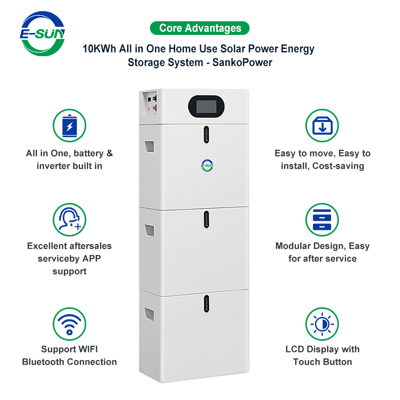 Sistema de almacenamiento de energía inversor fuera de la red todo en uno 5KWh+5KW